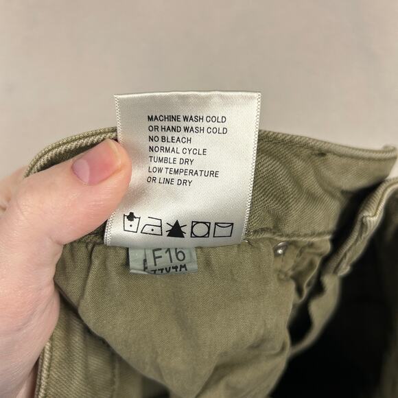 Driftwood Jackie Jean Size 24 Skinny Ankle Crop Button Detail Boho Morocco Olive - Picture 9 of 10